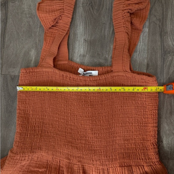 Madewell Lucie Cotton Gauze Jumpsuit Ruched Bodice Flutter Sleeves Size 2 NWT - Picture 8 of 10